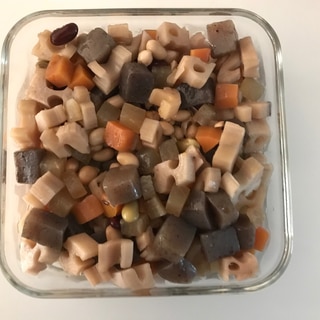 根菜類と豆の煮物